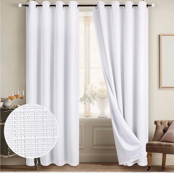 Other - Blackout Elegant White Grommet Curtains